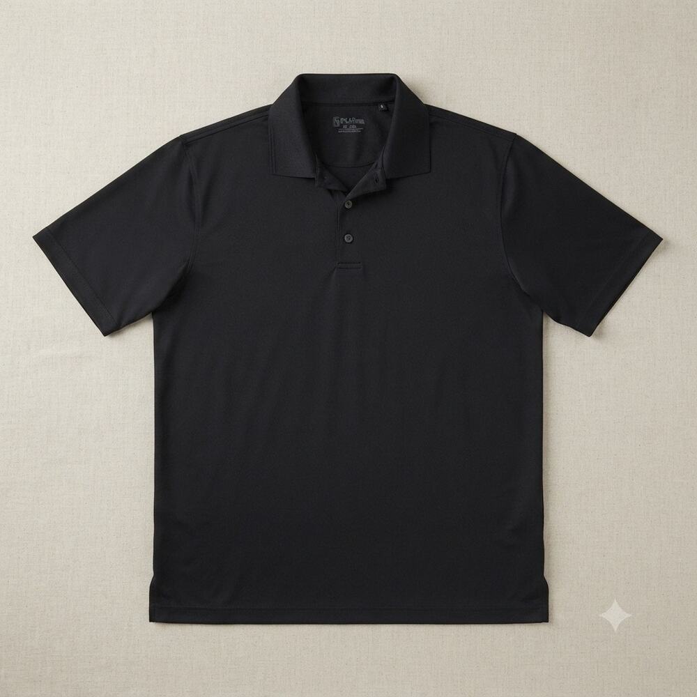 PGA Tour Men's Performance Golf Polo Shirt Black Moisture Wicking‎ Size XL